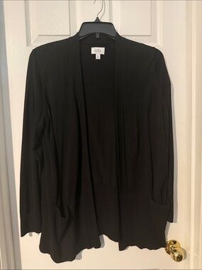 croft & barrow Black Open-Front Lightweight Cardigan